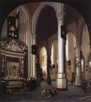 The Old Church at Delft with the Tomb of Admiral Tromp The Old Church at Delft with the Tomb of Admiral Tromp